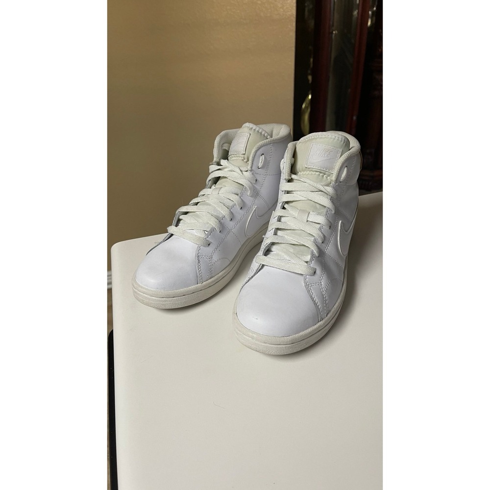 Nike Court Royale 2 Mid White Leather High Top Sneakers Women's US 8 CT1725-100